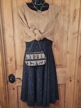 Vintage Cross Stitched Clutch from Egypt